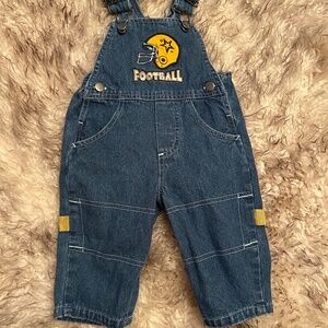 Jean Vintage Overalls 3/6 mth boy "football"